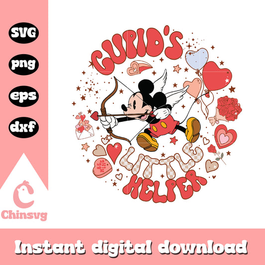 Cupids little helper Mickey valentine svg, mickey cosplay svg