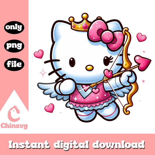 Cupid valentine hello kitty png, happy valentine day png, sanrio png