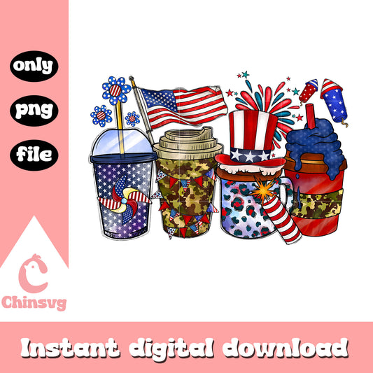 Cups 4th of july usa png, cups independence day png, cups png