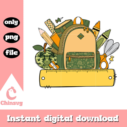 Custom boy back to school design png, back to school outfit png