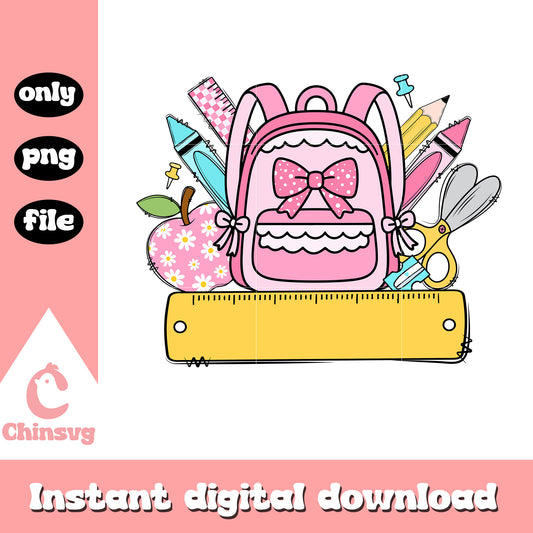 Custom girl back to school design png, back to school clothes png