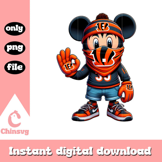 Custom logo bengals mickey png, mickey mouse nfl​​​​ png