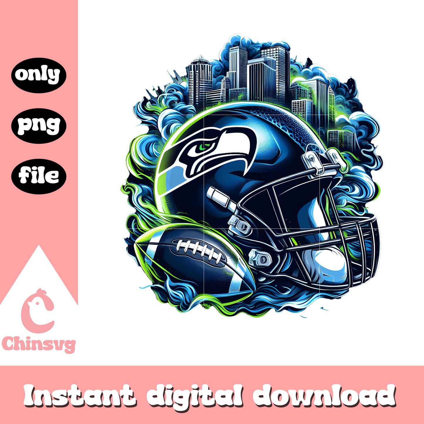 Custom logo seahawks city png, nfl seattle seahawks png