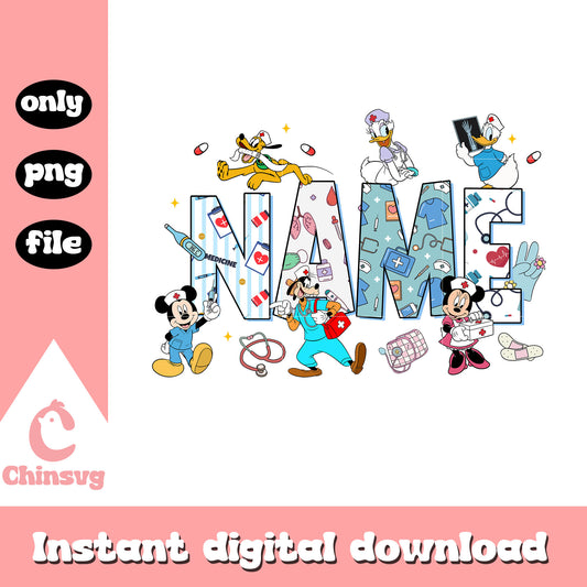 Custom nurse disney mickey and friends png, disney mickey mouse png