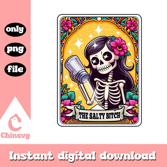Cute Salty Bitch tarot card png, tarot card design png