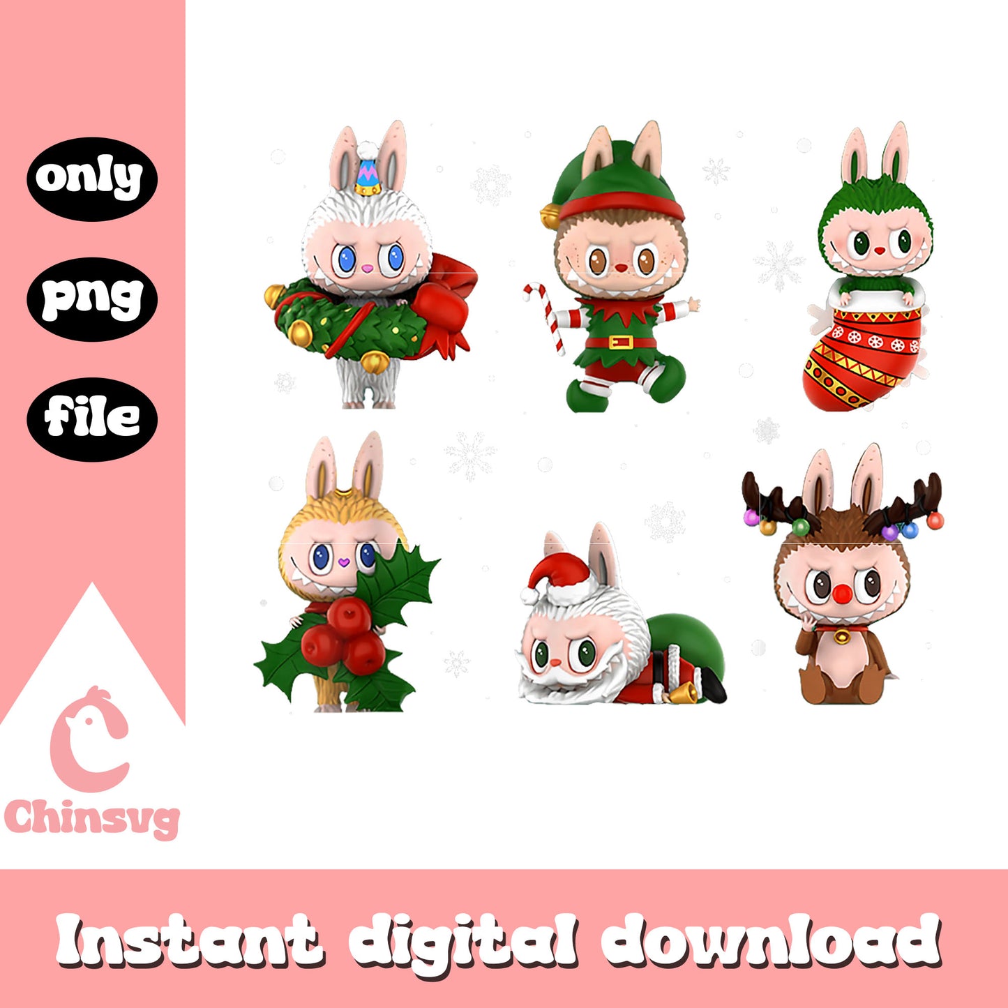 Cute Xmas Labubu Lover Labubu The Monsters Christmas Santa