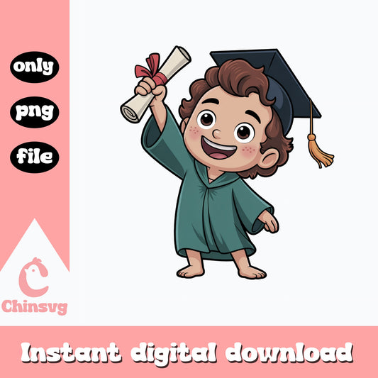 Cute Boy Graduation PNG, Grad Cap Diploma Clipart, Graduate PNG