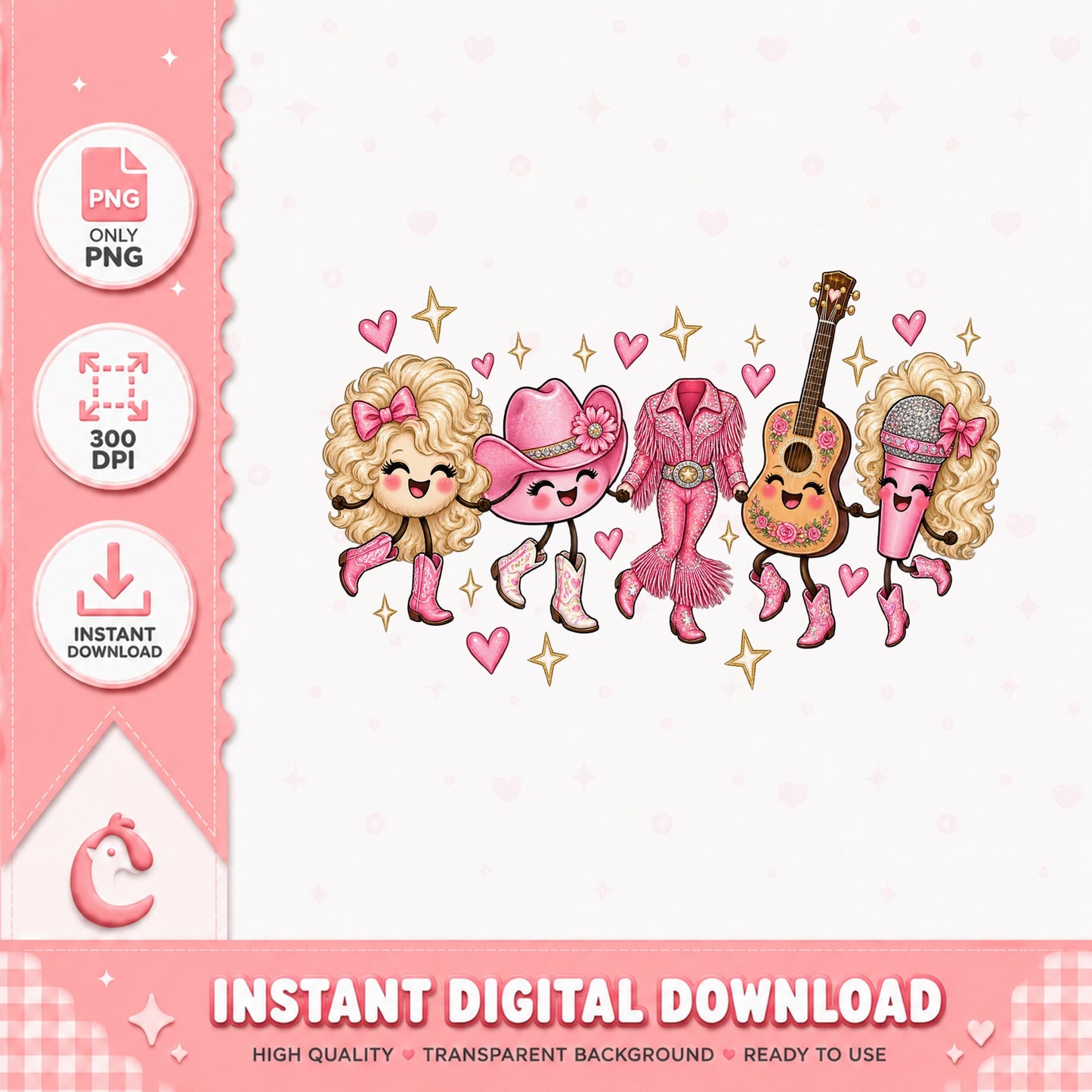 Cute Country Girls Clipart Bundle, Western Cowgirl Theme, PNG