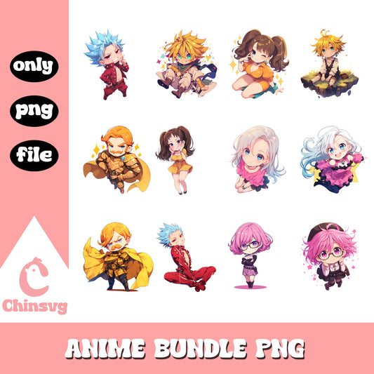 Cute nanatsu no taizai chibi bundle png