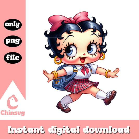Cute baby betty boop go to school png, back to school png
