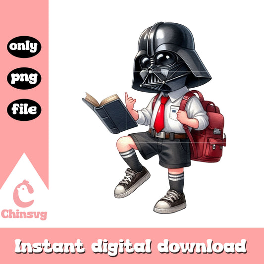 Cute baby darth vader go to school png, school in cartoons  png