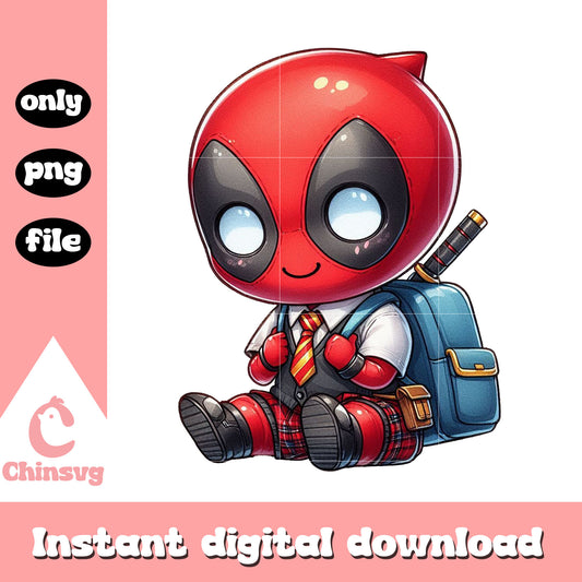 Cute baby deadpool back to school png, marvel schools png