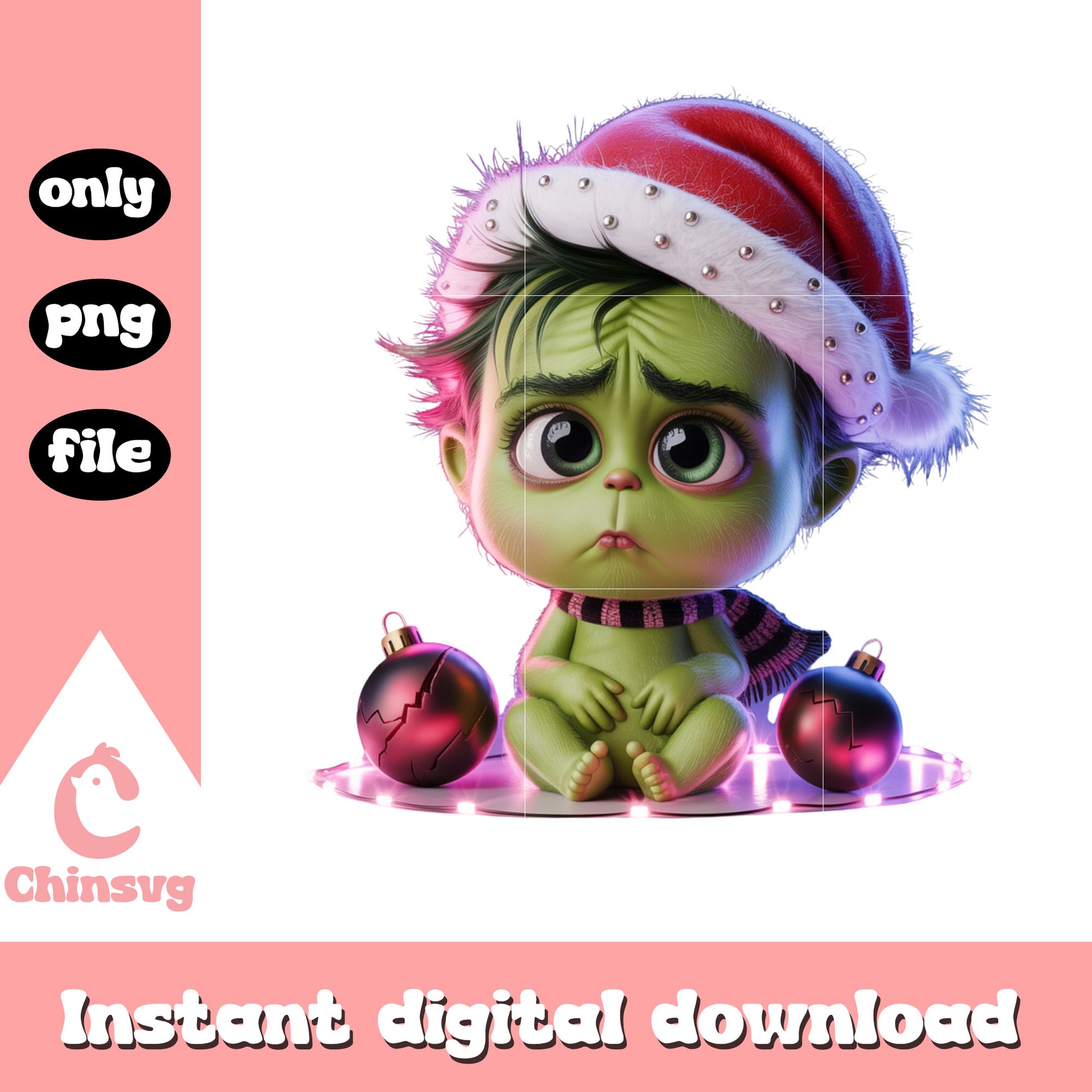 Cute baby grinch christmas ball png, grinch images cartoon png