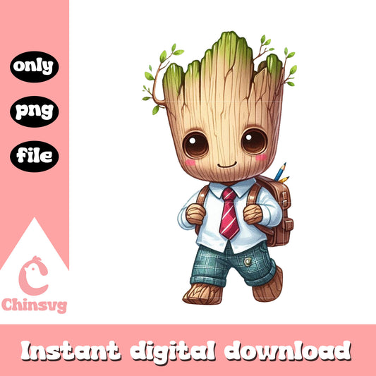 Cute baby groot on school png, school shooting png, marvel school png