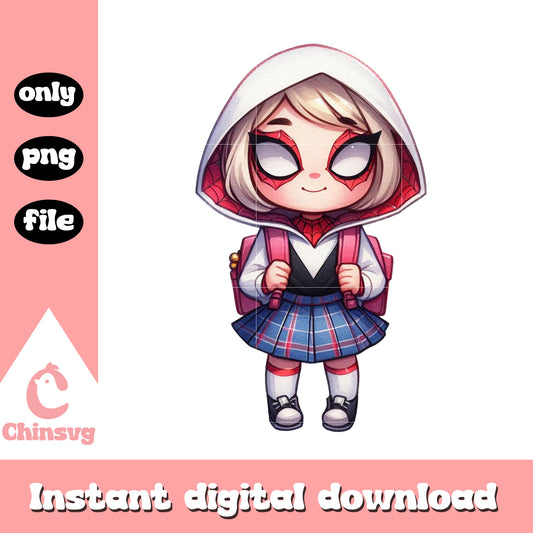 Cute baby gwen stacy spider on school png, school shooting png, marvel school png