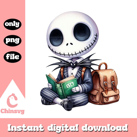 Cute baby jack skellington learning png, best time to learn png