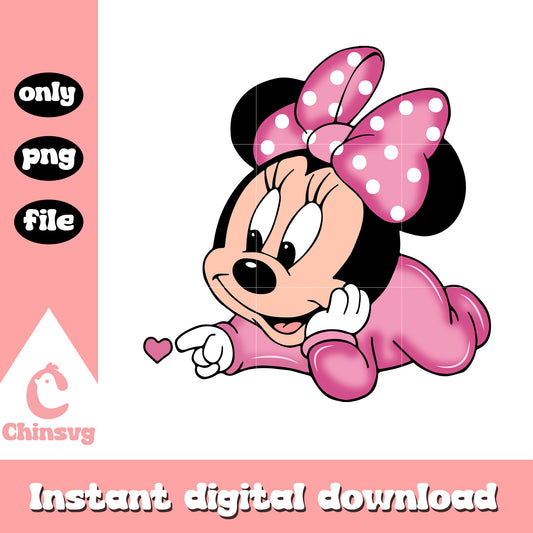 Cute baby minnie mouse png, disney png, minnie character png
