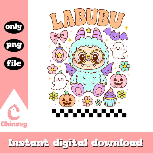 Cute baby vampire labubu pastel design png, clipart labubu png
