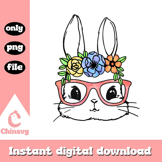 Cute bunny rabbit face design png, the easter bunny​ png