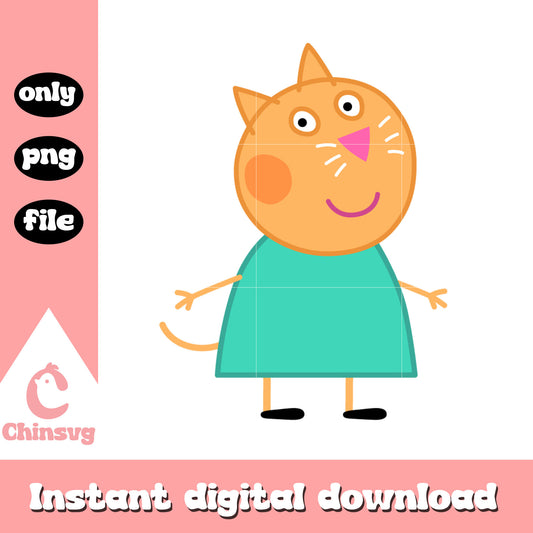 Cute candy cat character design png, candy cat peppa pig png