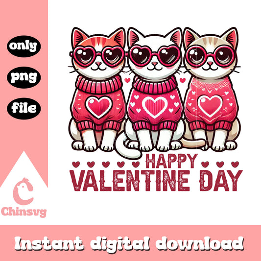 Cute cat happy valentine png, cat valentine costume​ png