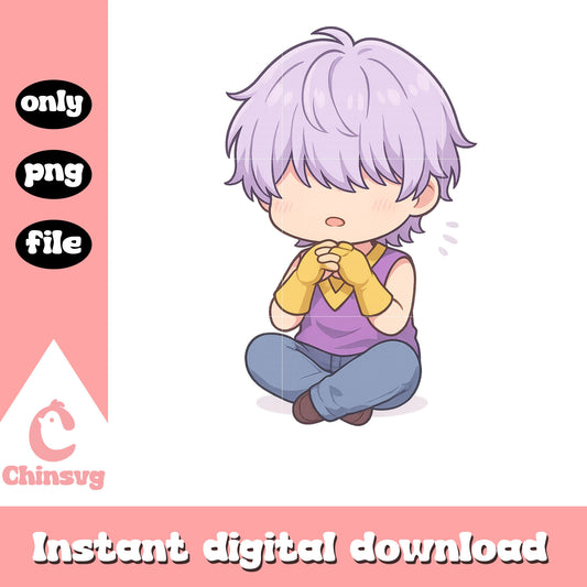 Cute chibi mystery  character design png, boy band members png