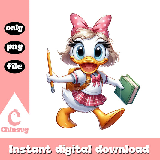Cute daisy duck school day png, disney schools png
