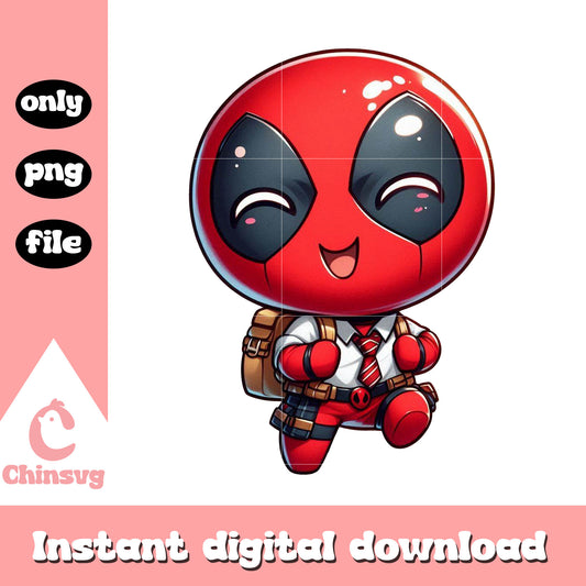 Cute deadpool back to school png, marvel school png