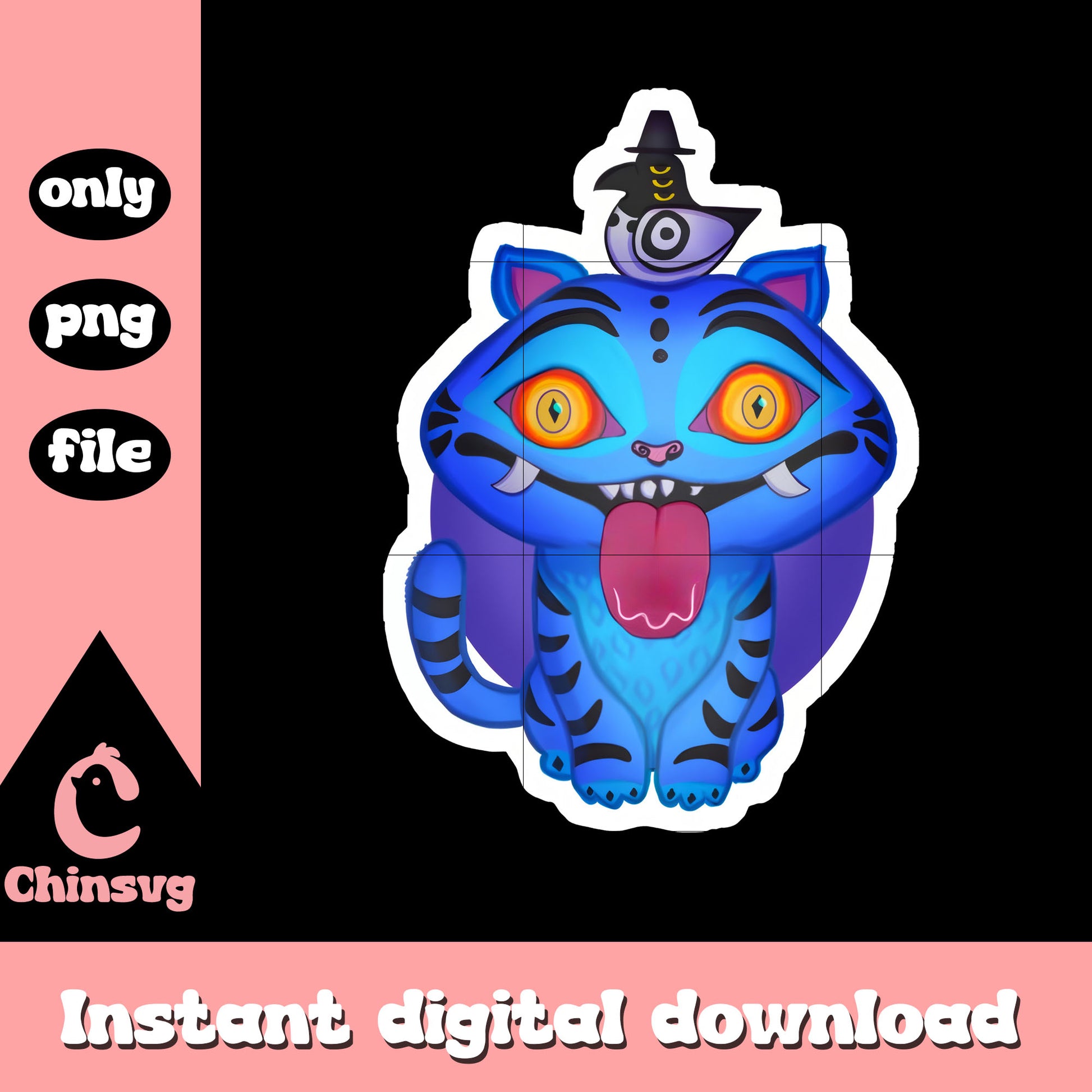 Cute derpy demon and sussie sticker png, k-pop demon hunters png