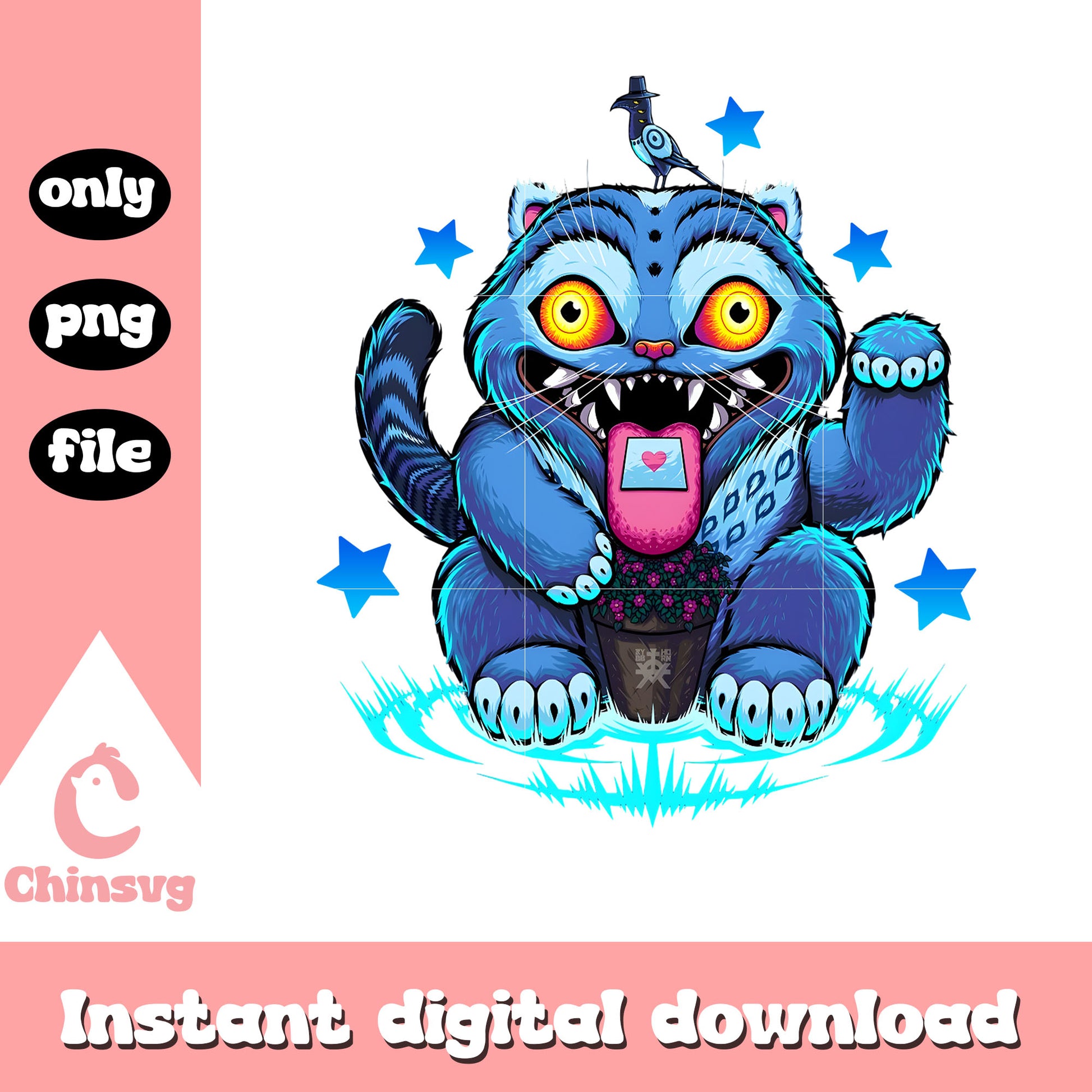 Cute derpy tiger and sussie character png, kpop merch png