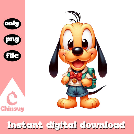 Cute disney pluto on school day png, walt disney schools png