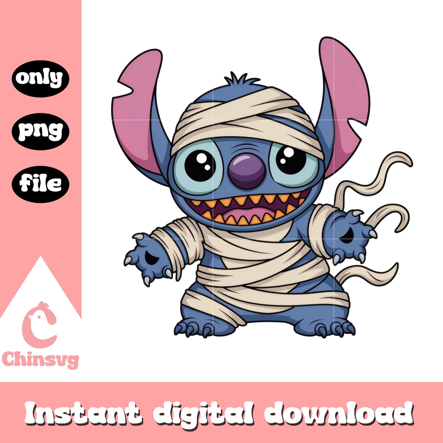 Cute disney stitch mummy design png, disney stitch movie png