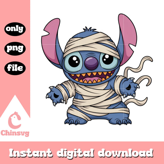 Cute disney stitch mummy design png, disney stitch movie png