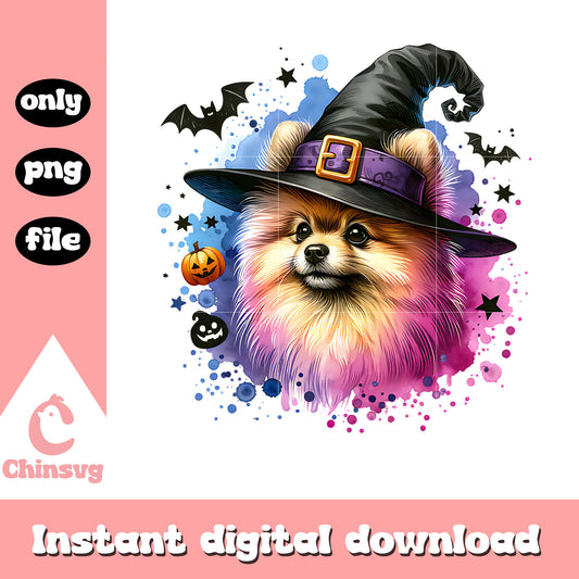 Cute dog witch hat design png, the witch hat png