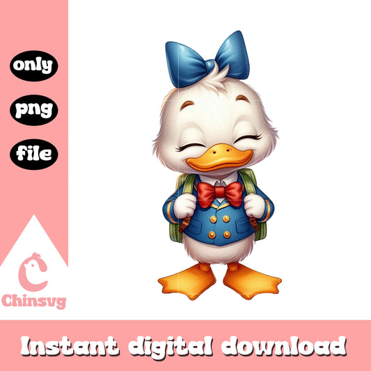Cute donald duck school day png, disney schools png