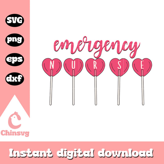 Cute emergency nurse valentines candy heart svg, emergency nurse svg