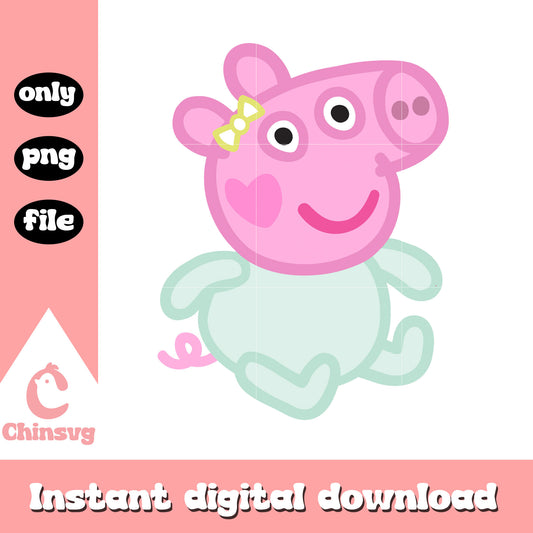 Cute evie pig character design png, peppa pig evie pig png
