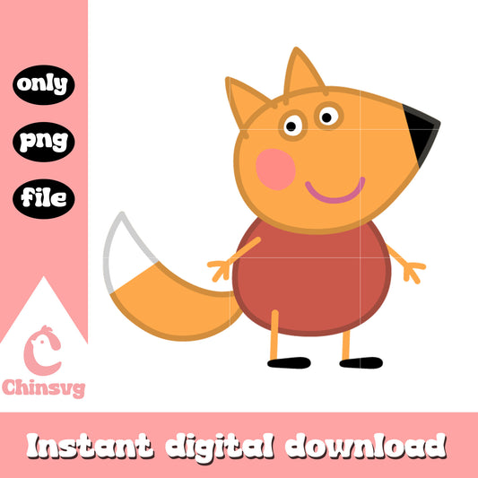 Cute freddie fox character design png, freddie fox peppa pig png