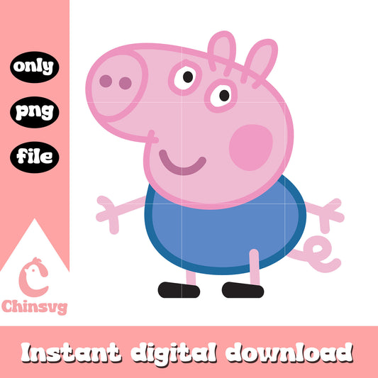 Cute george pig character clipart png, peppa pig movie png