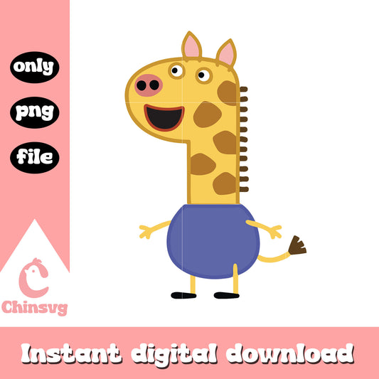 Cute gerald giraffe character smiling png, gerald giraffe art png