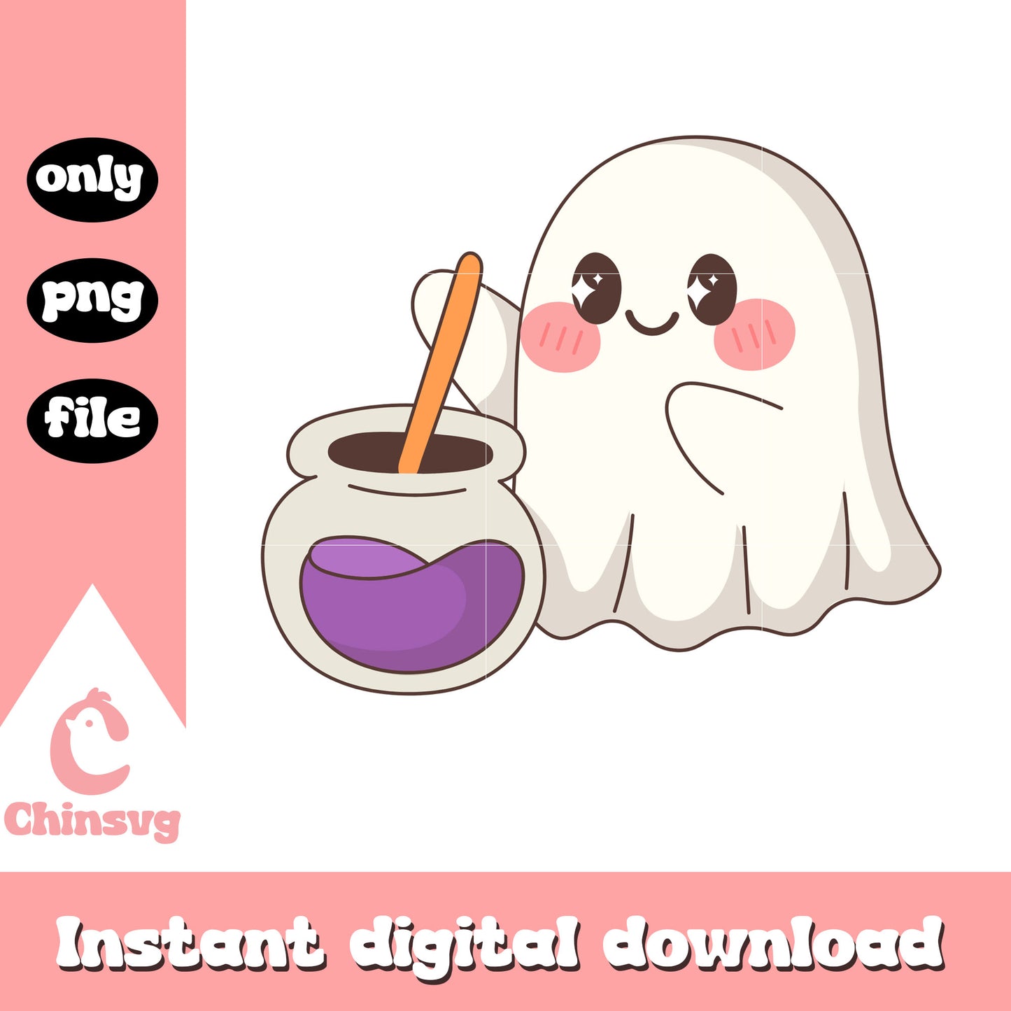 Cute ghost and poison design png, halloween costume png