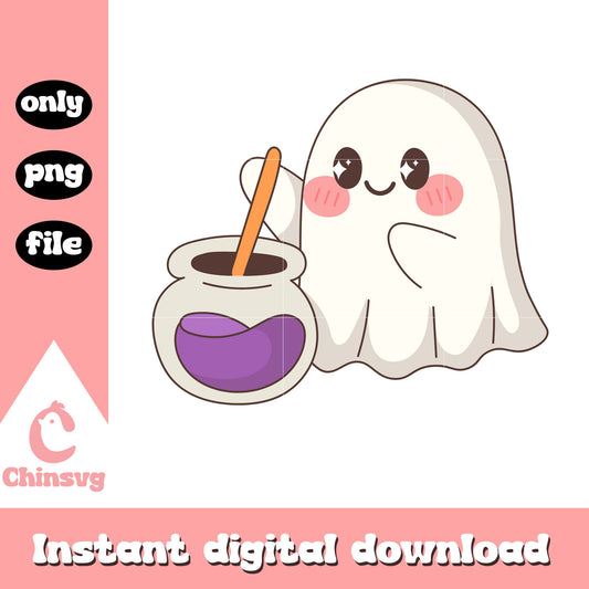 Cute ghost and poison design png, halloween costume png