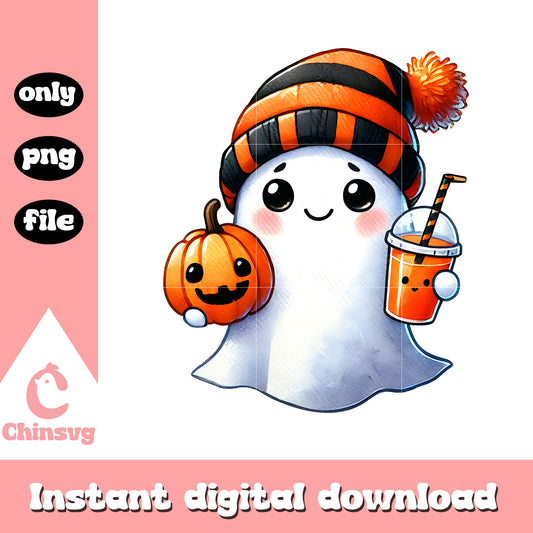 Cute ghost halloween vibes design png, halloween day png
