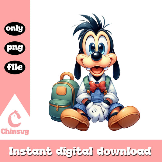 Cute goofy dog back to school png, walt disney schools png