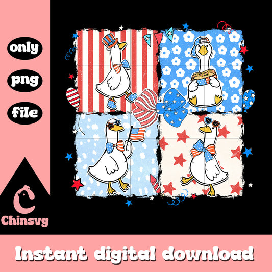 Cute goose coquette fourth of july png, usa goose coquette png