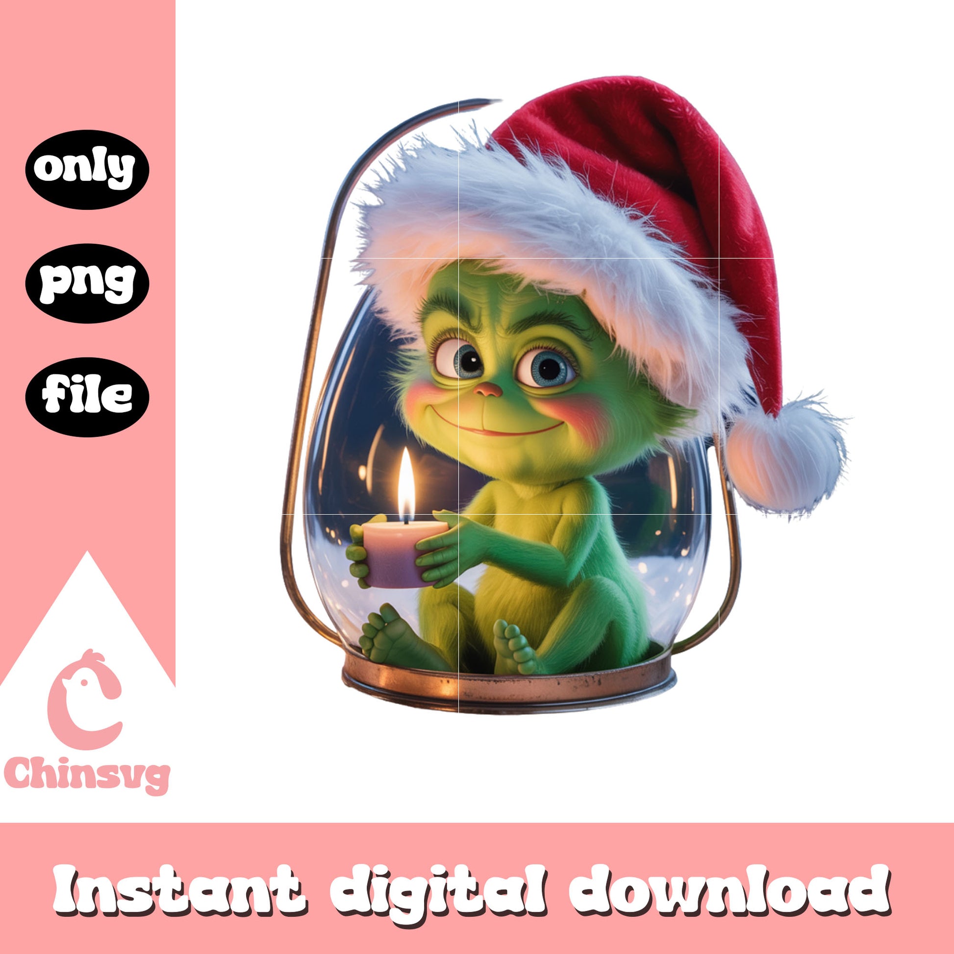 Cute grinch christmas candle design png, grinch movies png