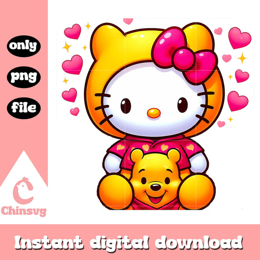 Cute hello kitty cosplay winnie the pooh png, winnie the pooh png