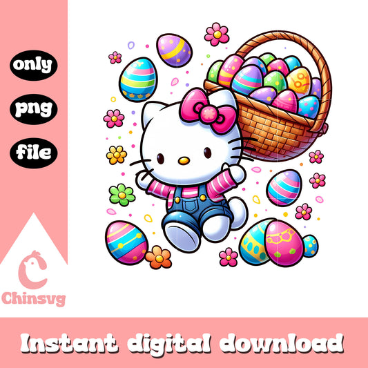 Cute hello kitty on easter day png, hello kitty png, easter day png