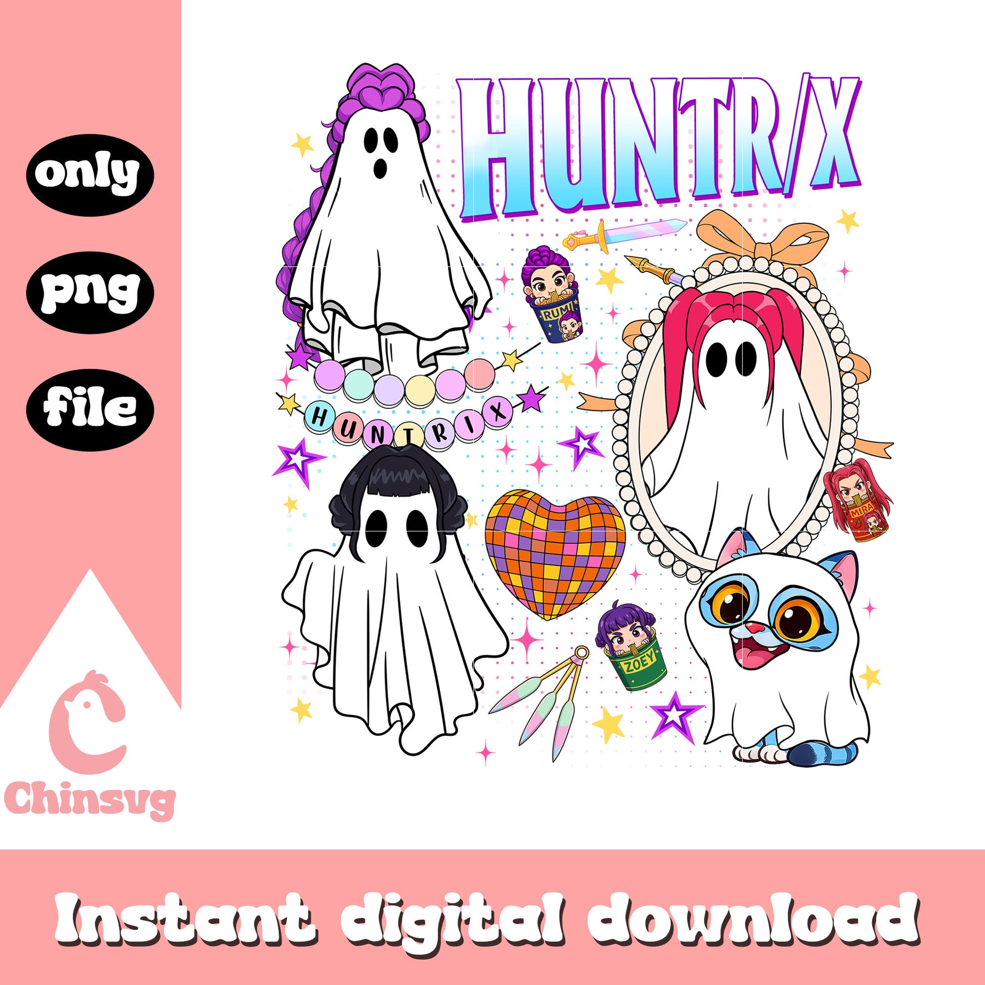 Cute huntrix spooky halloween kpop demon hunters png, kpop demon hunters movie png