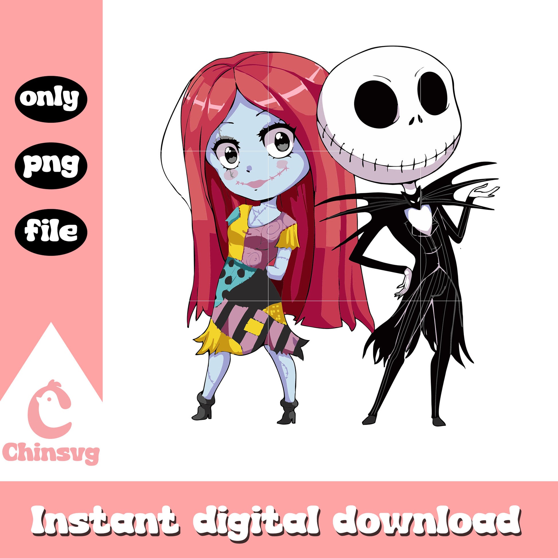 Cute jack and sally clipart png, jack skellington and sally png